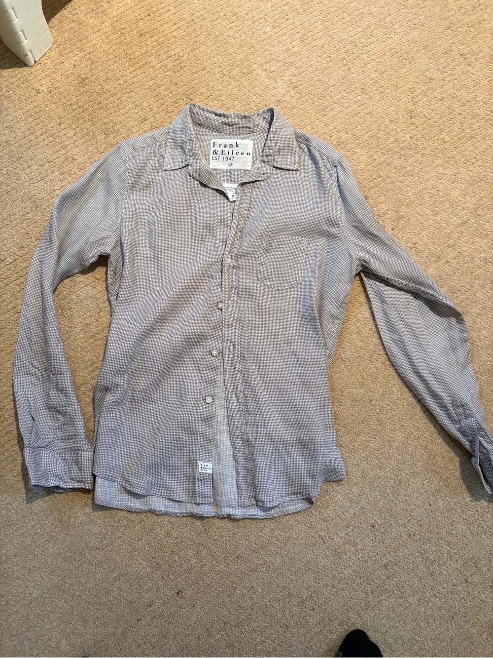 Frank & Eileen Light Gray Micro-Check Button-Down Shirt